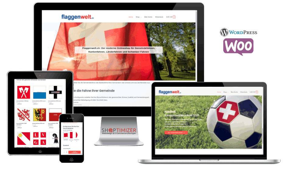 Flaggenwelt.ch - WooCommerce mit hochwertigem Konfigurator
