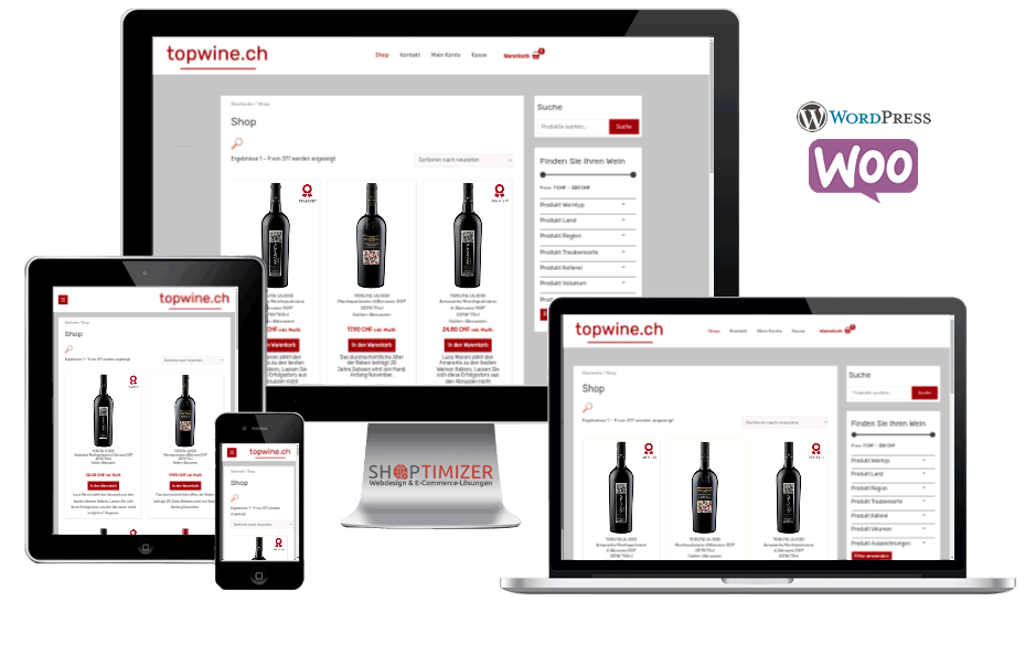 Topwine.ch - Woocommerce für online-Weinhandlung
