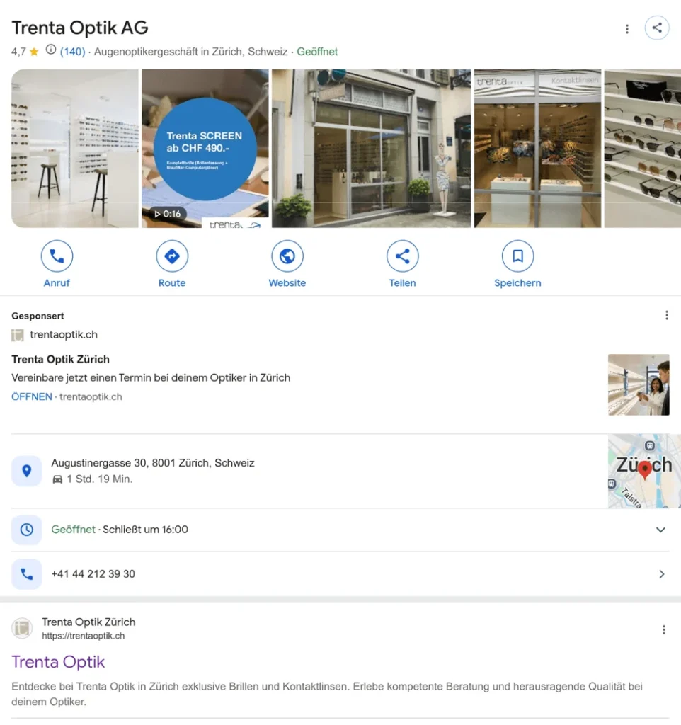 Trenta Optik GmbH Google Unternehmensprofil